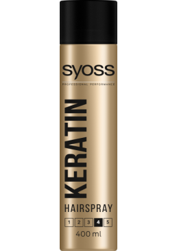 Лак для волосся SYOSS Keratin фіксація 4, 400 мл